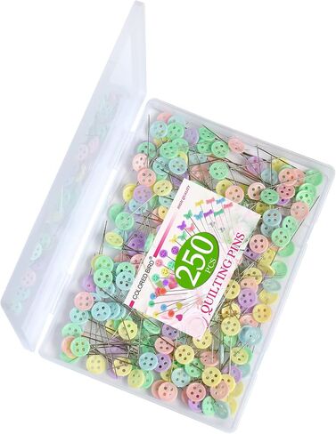 250 Pieces Head Pins Straight Pins Boxed for Sewing DIY Projects (Assorted Colors,Pentagram shape), Mixed in Saudi Arabia