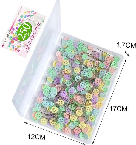 250 Pieces Head Pins Straight Pins Boxed for Sewing DIY Projects (Assorted Colors,Pentagram shape), Mixed in Saudi Arabia