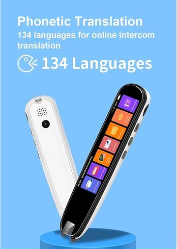 Digital Translation Pen, 3.38in Touchscreen Text to Speech Languages Translator Pen Scanner, Real Time 134 Languages Portable Dictionary Pen for Travel Reading Learning Meeting in Saudi Arabia