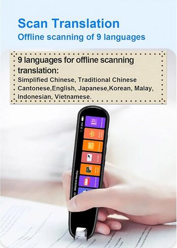 Digital Translation Pen, 3.38in Touchscreen Text to Speech Languages Translator Pen Scanner, Real Time 134 Languages Portable Dictionary Pen for Travel Reading Learning Meeting in Saudi Arabia