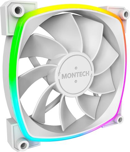MONTECH AX 120MM - PWM Fan - Silent Performance - High Speed 1600PWM - High-End Durability with HDB Bearing - Stunning Outer Ring ARGB Lighting Design – 3 in 1 Pack with 6X6 Fan Hub (AX120-3in1-B) in Saudi Arabia