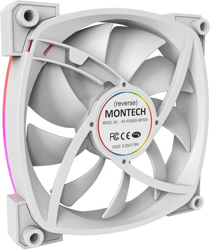 MONTECH AX 120MM - PWM Fan - Silent Performance - High Speed 1600PWM - High-End Durability with HDB Bearing - Stunning Outer Ring ARGB Lighting Design – 3 in 1 Pack with 6X6 Fan Hub (AX120-3in1-B) in Saudi Arabia