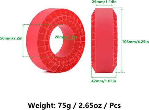 AMK 1.9 إسفنج الإطارات الزاحف، 108 × 42 مم 1.9 إطارات إسفنجية من مطاط السيليكون، 1.9 إطارات حشو داخلي مقاوم للماء لـ 1/10 RC الزاحف المحوري SCX10 CJ-7 Capra BRX01 TF2 GEN8 TRX4 ترقيات (أخضر) in Kuwait