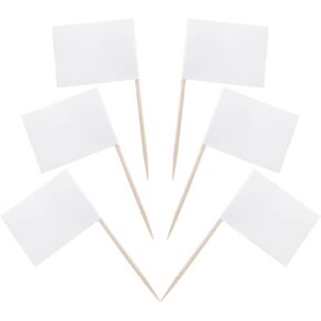 100 Pieces Blank Toothpick Flags Cheese Markers Food Labels for Party Buffet Cheese Labels for Charcuterie Board Cocktail Picks for Appetizers (Kraft)