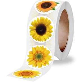 Sunflower Sticker Collection - 500 Flower Stickers Assorted Floral Decals for Laptops, Water Bottles, Scrapbooking, and Crafts - Waterproof and Durable
