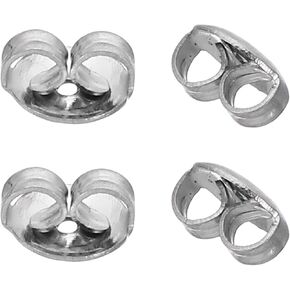 PATIKIL 4 Pcs Pure Titanium Earring Backs, Locking Earring Backs Replacements Hypoallergenic Metal Earring Stopper Secure Locking Charm for Studs, Heavy Droopy Earrings, Silver (6.5 x 6mm)