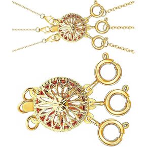 Dailyacc Layered Necklace Clasp for Women Slide Jewelry Lock Silver & 14k Gold Jewelry Bracelet Connectors