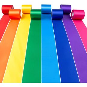 Rainbow Satin Ribbon 87.5 Yds × 2 Inch Wide Colorful Ribbon 8 Rolls Assorted Bulk Ribbons Set for Gift Wrapping DIY Crafts Tassel Garland Fiesta Party Classroom Outdoor Ribbon Decorations