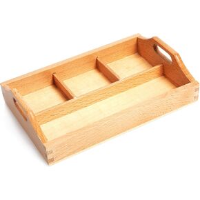 Amazing Child Montessori Attractive 3 Compartment Sorting Tray - SMALL tray with one long section 7 1/8" x 2" and 3 smaller compartments 2 3/8" x 2 1/8"