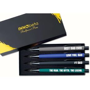 InnoBeta Dad Gifts, Ballpoint Pen Set of 4, Gift Ideas for Father on Birthday, Christmas, Father's Day