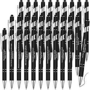 Geosar 30 Pcs Christian Bible Pens for Women Inspirational Pens Bulk Motivational Quotes Funny Ballpoint Inspirational Gifts for School Office Coworkers Teachers, Black Ink(Colorful)