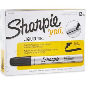 SHARPIE 7073502392 Chisel Tip Permanent Marker, Black, 12-Pack