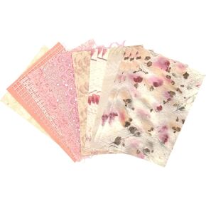 20 Pcs Scrapbook Textured Paper for Junk Journal Collage Card Making DIY Projection Gift Wrapping Art Craft Decoration, Handmade Special Mix Material, 12 Designs (BZJZ-D5)