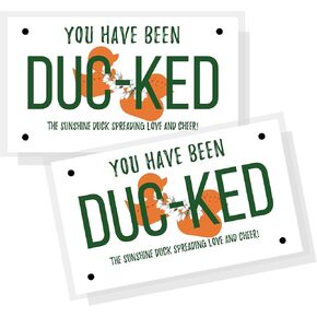 You've Been Ducked Card 50 Pack Duck Duck Tag 3.5 x 2In Business Card Size Orange Duck License Plate Design