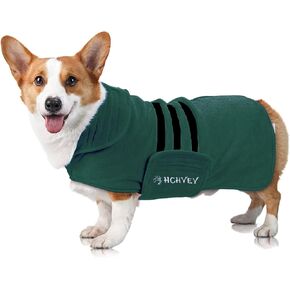 Dog Drying Coat, Double Thick Dogs Robe for Drying After Bathing & Swimming, Premium Microfibre Dog Bathrobe - Super Absorbent Pet Bath Robe for Dogs at Home and Outdoors (Dark Blue, XL)