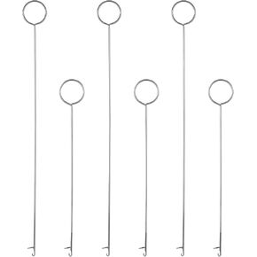 6pcs Loop Turner Sewing Tool, 10.4 Inch & 6.88 Inch Length Tongue Crochet Tools Stainless Steel Sewing Turner Needle Hook Silicone Beads Fabric Loop Turner for Crocheting Project Sewing Gift