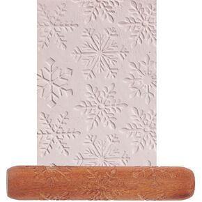 WEBEEDY Snowflake Pottery Tools Clay Pattern Stick Wood Rollers Clay Modeling Pattern Rollers Snowflakes Pattern Clay Rolling for DIY