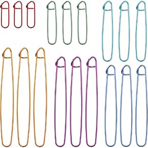 18 Pcs Knitting Stitch Holders, Yarn Stitch Holder Stitch Holders for Knitting Cable Needles Colorful Aluminum Crochet Stitch Holders Markers for Sewing Crocheting Supplies Tools Accessories