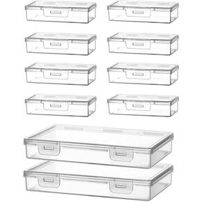 10 Pack Rectangular Plastic Storage Containers Box，Bead Organizers Box and Organizer Transparent Boxes with Hinged Lid for Storage of Small Items, Jewelry, Diamonds, DIY Art Craft Accessory