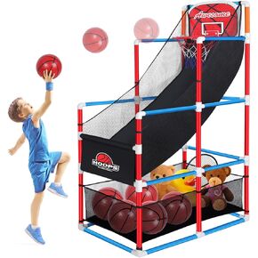 Arcade Basketball Game Set with 4 Balls for Kids,Adjustable Toy Game Sport with Storage for 3 to 12 Years Old，Kids Basketball Hoop Suited for Outdoor and Indoor