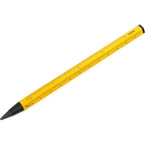 Troika Multitasking Pencil with Sustainable Endless Aluminium and Metal Tip Yellow Interchangeable Erasable with Centimeter/Inch Ruler, Size: 147 x 10 x 10 mm, PEN20/YE