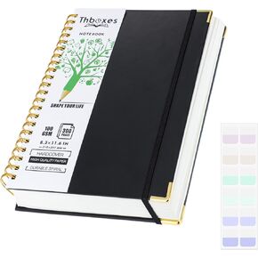 دفتر ملاحظات حلزوني مقاس 8.3 بوصة × 11.6 بوصة، 300 صفحة/150 ورقة دفتر ملاحظات وردي مسطر بالكلية مقاس A4 دفتر يوميات حلزوني مع ملصق مؤشر، جيب خلفي، شريط مطاطي للعمل في مدرسة الأعمال لتدوين الملاحظات in Kuwait