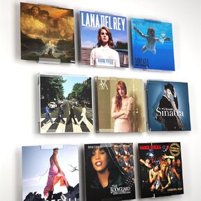Floating Vinyl Record Wall Mount 6 Pack, 3D Look Clear Acrylic Record Wall Display Shelves, Vinyl Wall Holders, Vinyl Display Shelf Fit for 12" 10" 7"