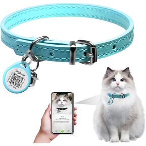 Personalized Black Leather Pet Collars for Cats,Baby Puppy Dog,Adjustable 8"-11" Kitten Collar with Pet Smart ID Tag,Cat Kitten Collars,Custom Cat Collar with Name and Phone Number (for Adult cat)