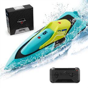 4DRC RC Mini Boat with LED Light for Kids, 2.4Ghz Full Proportional Remote Control Boat for Pools and Lakes, Pool Toys, Capsize Recovery,Water Play Toy Gift for Boys&Girls