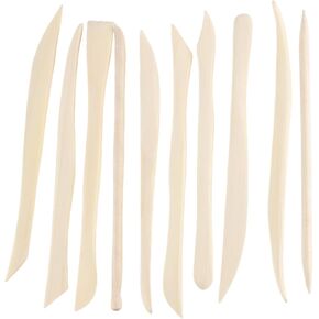 10Pcs Wooden Clay Sculpting Tools Set, Double Ended Clay Modeling Tools, Polymer Clay Tools, DIY Wood Pottery Clay Tool Sculpting Kit for Ceramics Soap Carving Detailing Clay Supplies, 6.2inch