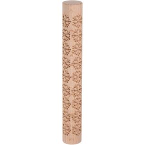 HARFINGTON Wood Clay Roller Snowflakes Pattern Modeling 6 Inch Beech Wood Hand Rollers Wooden Pottery Tools Wood Grain Texture Rollers for Clay Baking Playdough DIY