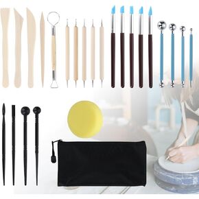 ALXBSONE 6PCS Clay Tools Kit Pottery Sculpting Modeling Tools Polymer Air Dry Clay Tools Dotting Tools Clay Carving Tools for Adults, Kids, Pottery Craft, Shaping