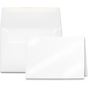Heavyweight Blank White Glossy Half Sheet Folding Note Cards - 5 1/2" x 8 1/2" - 40 Sets - For Inkjet Printers - Greeting Cards for Card Making - Thick 80lb Gloss Stock