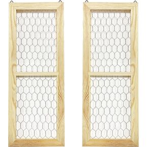 2 Pack Chicken Wire Wood Frame Unfinished Wooden Frame for photoes,Jewelry Crafting Project (Outer 6 x 16 in, Interior 4.3 x 14 in)