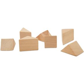 Triangle Wood Building Blocks 1-1/8-inch, Pack of 25 Unfinished Wood Blocks for Crafting, Open Ended & Loose-Parts Play, by Woodpeckers