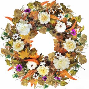 26 inch Norfolk Pine Wreath,Christmas Wreath for Front Door,Artificial Real Touch Wreath for Door Wall Windows Mantle Outdoor Christmas Decoration