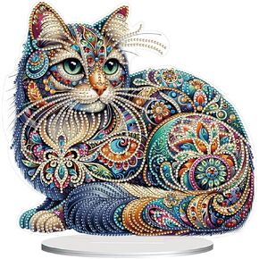 ACSAUMMY Diamond Art Kits for Adults, 5D Diamond Art Painting Desktop DIY Squirrel Diamond Art Tabletop Animal Diamond Arts and Crafts for Kids Adults Stand Up Gem Painting Kit for Decoration