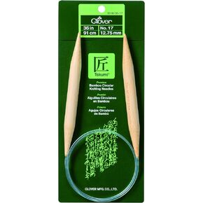 Clover 3016/36-17 No.17 Bamboo Circular Knitting Needles, 36"