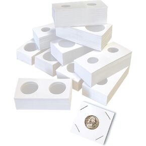 400PCS Cardboard Coin Holder Flips 2x2 Coin Flip Cardboard Coin Holder Flips Holder Mega Assortment 2 x 2 Inch for Coin Collection Supplies (8 Sizes)