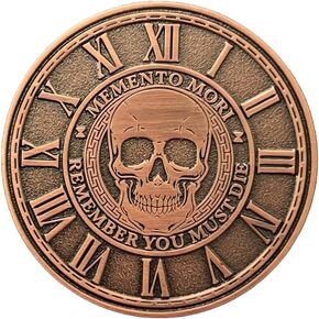 Momento Mori Coin Stoic Coins Memento Mori Medallion Momentum Mori Skull Coin Challenge Coins EDC Coin Motivational Challenge Coins Daily Coin Cryptid Coins Stoicism Gifts Large Coin Copper EDC