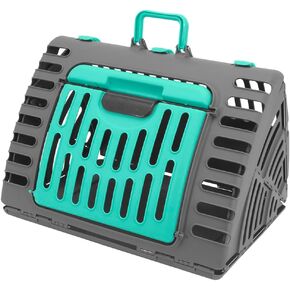 SportPet Designs Foldable Travel Cat Carrier - Front Door Plastic Collapsible Carrier Collection, Waterproof Bed