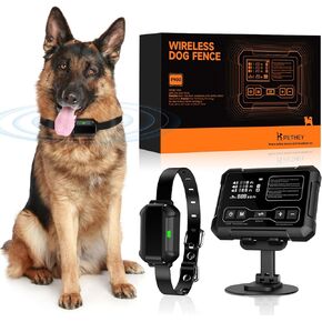 Wireless Dog Fence System, Indoor & Outdoor Use, 1 Acre High-Precision Radar Wireless Dog Fence, Real-time Monitoring, 9-26in Medium & Large Breeds, Not Limited by GPS Signal (for one Dog)