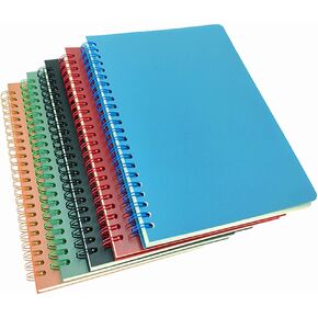 ALIMITOPIA Spiral Notebook Journal,College Ruled Plastic Hardcover Wirebound Notepad Diary Memo Planner Sketch Note Book for School Office Travel Business Supplies,100gsm Thick Offwhite Inner