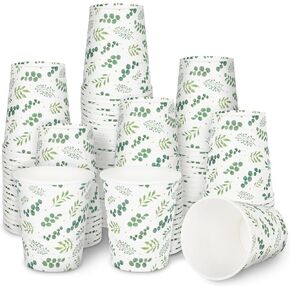 Whaline 50Pcs Wild One Disposable Cups 9oz Jungle Safari Animals Paper Cups Cute Beverage Drinking Cups Party Snack Cups for Wild First Birthday Baby Shower Decor Party Supplies