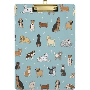 ATTX Cartoon Doodle Puppy Dog Clipboard | Clipboard with Low Profile Silver Clip | Decorative Clipboard for School, Office, Nurse, Art, Business,9 x 12.5 Inches
