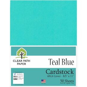 Clear Path Paper - Light Cadet Blue Cardstock - 8.5 x 11 inch - 65Lb Cover - 100 Sheets