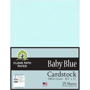 Clear Path Paper - Light Cadet Blue Cardstock - 8.5 x 11 inch - 65Lb Cover - 100 Sheets