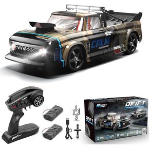 RC Drift Car, 1:12 Full Scale Fast RC Cars with Gyro, 2.4GHz 35KM/H High Speed Performance Remote Control Car, RTR 4WD Drift Racing Vehicle with Lights, Gift for Adults Boys, 2 Rechargeable Batteries
