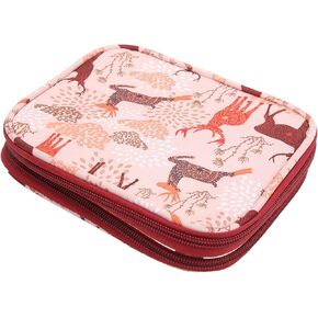 Crochet Hooks Bag Oxford Cloth Portable Knitting Needles Case with Sika Deer Pattern for Crocheting Tools
