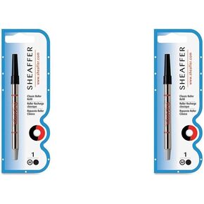 Sheaffer Rollerball Classic Refill, Medium Point, Black Ink (SHF97335), 2 Packs